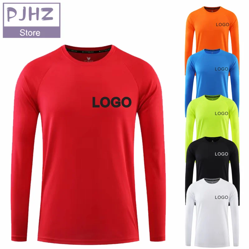 Quick-drying Long-sleeved Crew Neck T-shirt fashion comfortable Men\'s T-shirts Custom Logo Printed Group Brand Embroidery Design