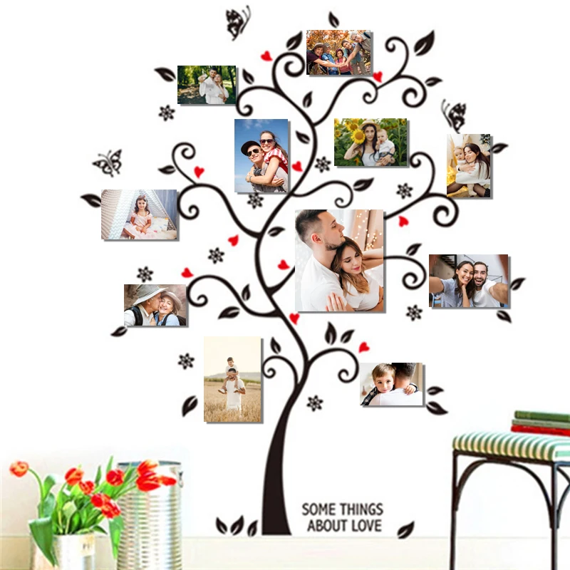 DIY Family Photo Frame Tree Wall Sticker Home Decor Living Room Bedroom Wall Decals Poster Home Decoration Wallpaper