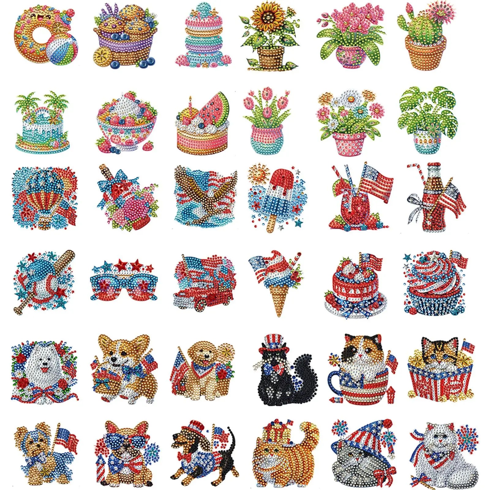 Art Craft Magnet - 6個入り ダイヤモンドアート冷蔵庫マグネット ダイヤモンドペインティング冷蔵庫マグネット DIY冷蔵庫ステッカー DIYクラフト パーティーギフト用