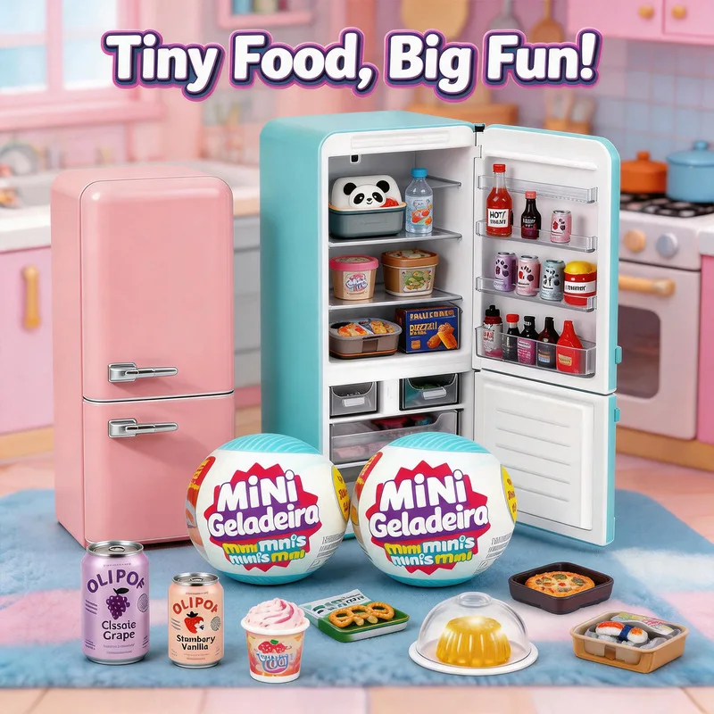Mini Refrigerator Ball Toy Set Mini Ball Series Blind Box Play House Free Diy Decor Trendy Toy Collectible Mystery Birthday Gift