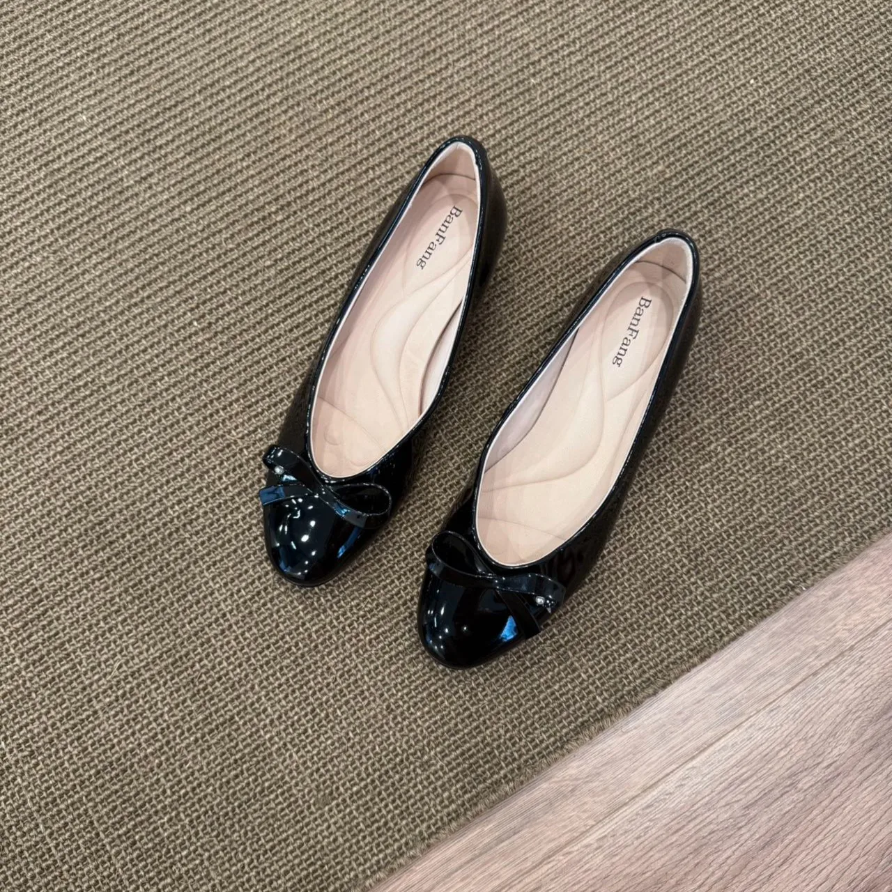 BANFANG Shoe For Woman 4.5cm Middle Heel Shoes Shallow Mouth Single Shoe Soft Elegant High Quality Fashion Leather Women's shoes