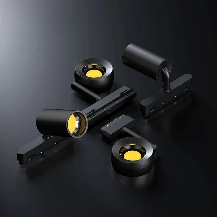 

ALLWAY High Quality Black 2 Line Track Indoor Shop Bar Track Lighting System 3w 4w 5w 8w Magnetic Led Track Light