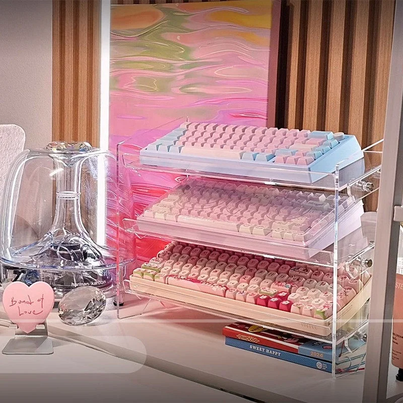 

Прозрачный акриловый органайзер для клавиатуры, настольная подставка-витрина для механических Bluetooth-клавиатур