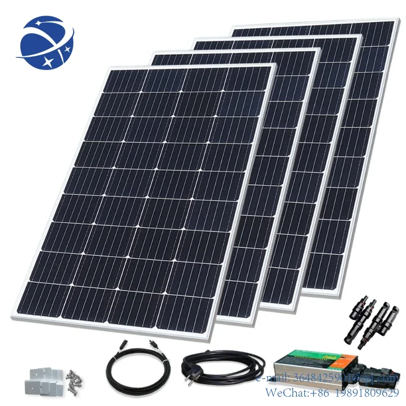 

YYHC 800w Glass Solar Panel Kit Photovoltaic Panel Solar System Balcony Home for Socket Micro Inverter On Grid Solar PV