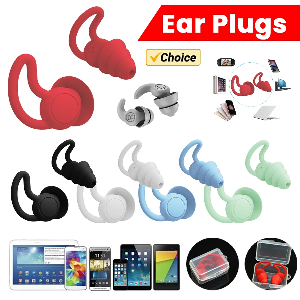 Silicone Ear Plugs Sound Insulation Ear Protection Anti Noise Sleeping Earplugs