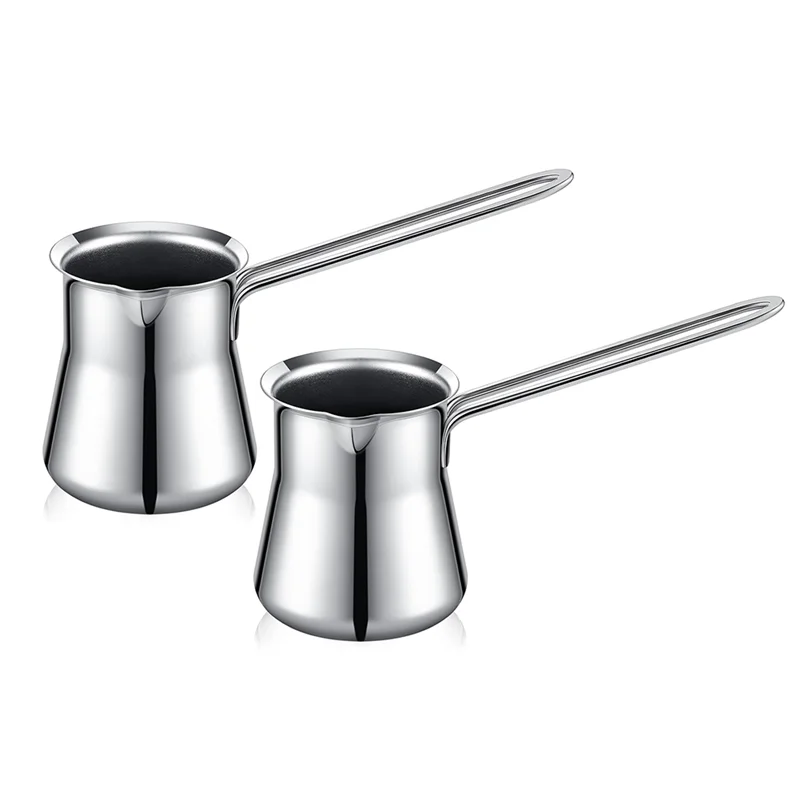 2 Pezzi Caffettiera Turca 15 Oz Chai Pentola Araba Briki Caffettiera Greca Burro di Latte Miele Cioccolato Melt Warmer Pentola-[Qahk]