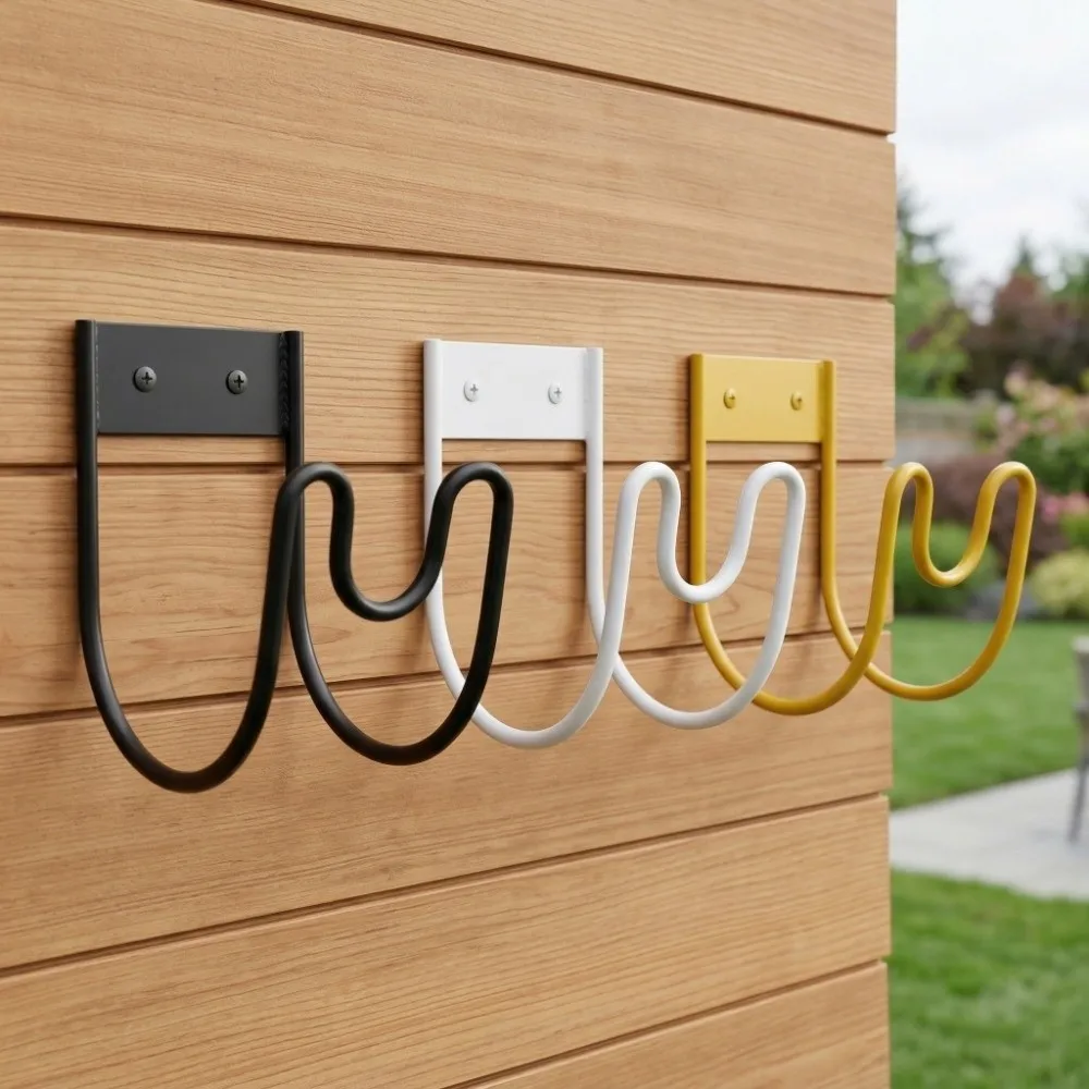 Flex Hose Hanger Rust Proof Garden Hose Holder Durable Heavy Duty Water Hose Rack Sturdy Extra Large Metal Wire Holder Outdoor