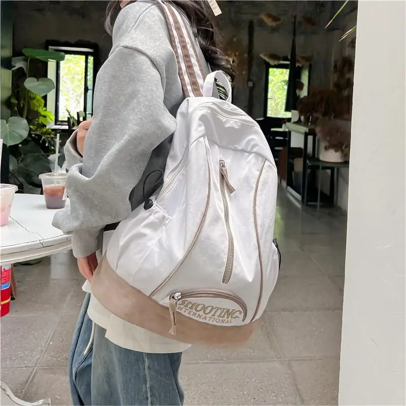 Fashion Backpack Large Capacity Nylon Schoolbag Korean Unisex Student Waterproof Bookbag 2023 Summer New Women Versatile Mochila