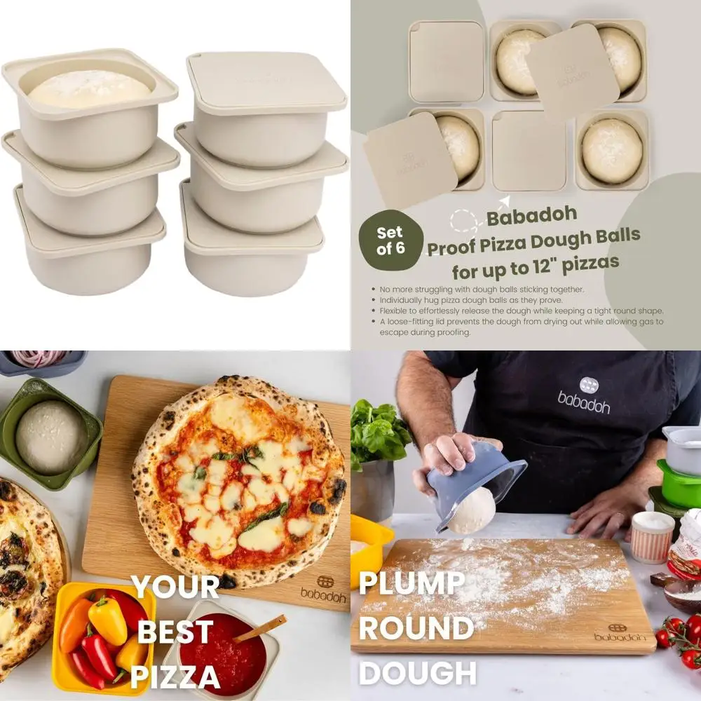 

Набор из 6 силиконовых теста для пиццы с крышками для 12 пиццы. | Аксессуары для выпечки