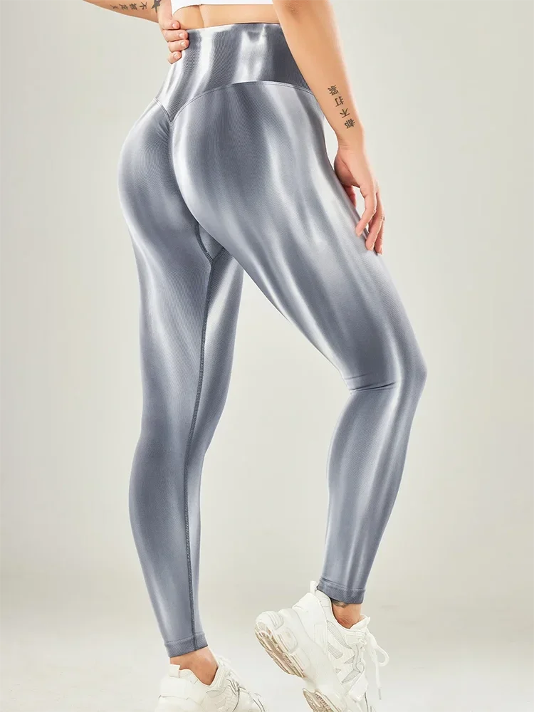 Tie-Dye Aurora Seamless Pants Peach Hip Seamless Women Fitness Leggings High-Waist Breathable Tight Yoga Sports Pants