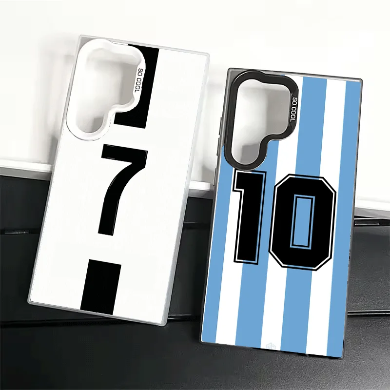 Capa de Telefone Soft para Samsung Galaxy S24 S25 FE S26 Edge S23 Ultra S22 Plus S21 + com Número 7 10 19, Capa Protetora à Prova de Choque