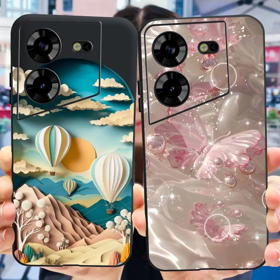 For Tecno Pova 5 LH7n Cool Dragon Pattern Phone Case For Tecno Pova5 4G Soft TPU Black Silicone Cases