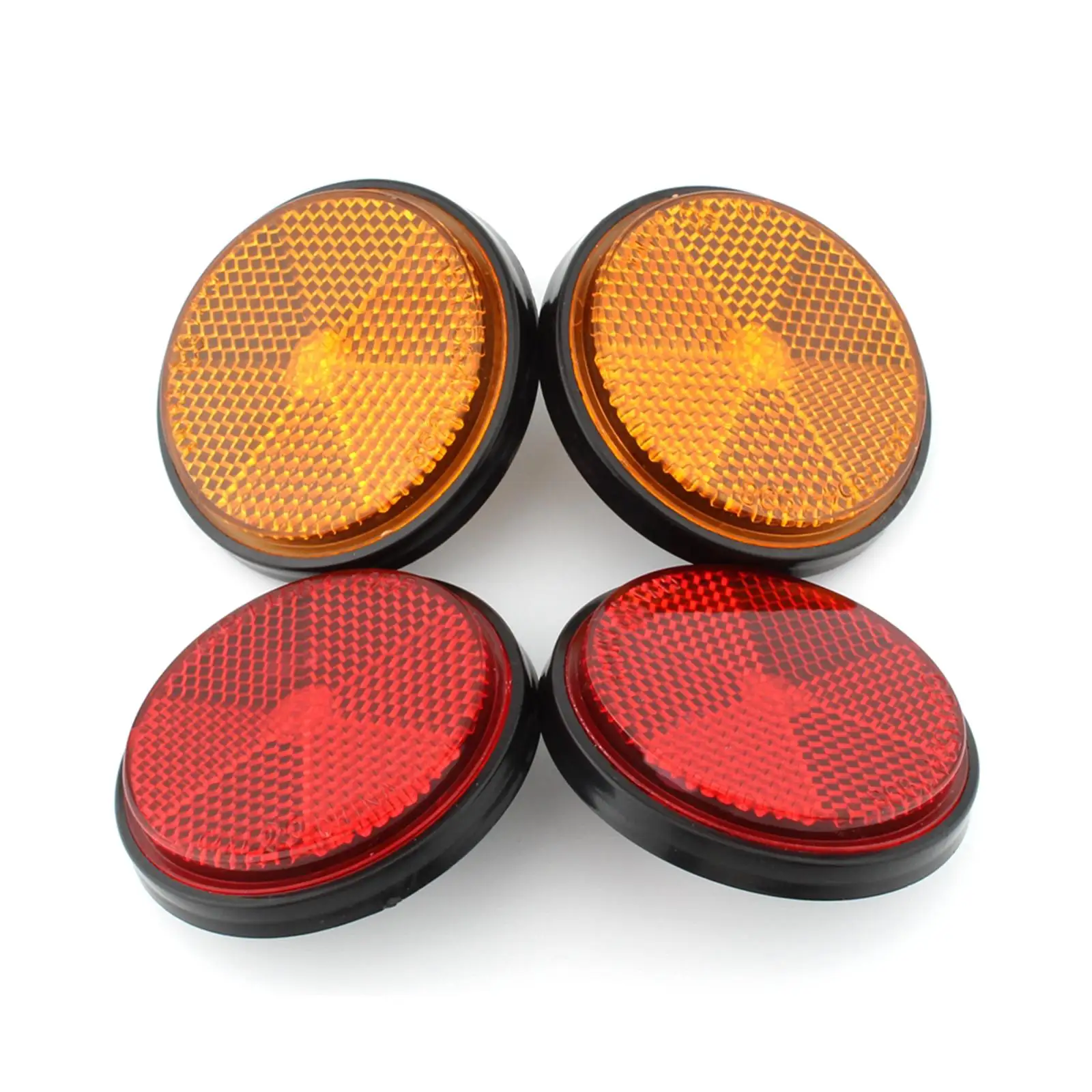 4 Inch 55mm Round Reflector for Motorcycle ATV Dirt Bikes Universal, Red image 4