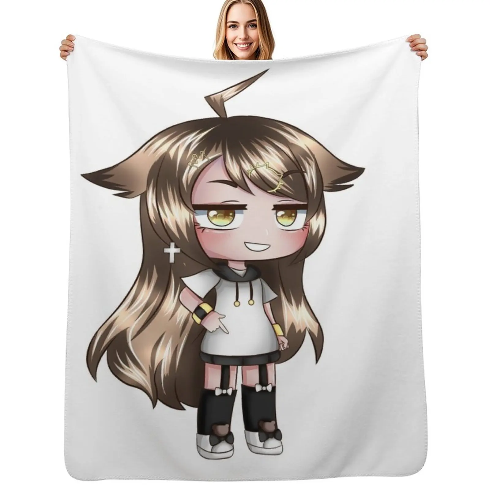 Yamasaki-san - Gacha Edit Throw Blanket: Мягкое одеяло с современным дизайном для домашнего декора