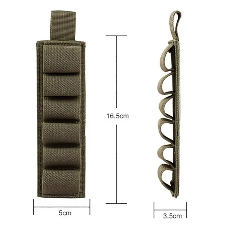 Tactical Hunting 6 Rounds Shell Holder Shotshell Insert Card Strip Hook Loop Adhesive Back For 12 Gauge