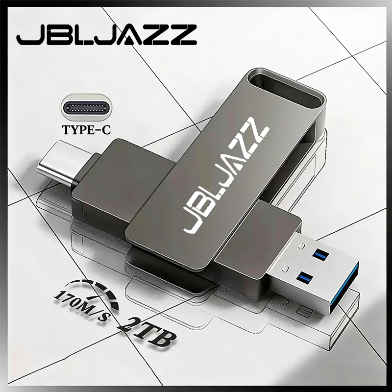 

2TB USB3.0 PenDrive High Speed Type C Flash Drive 1TB Metal Pendrive 512GB 256GB Portable Memoria USB Stick For Xiaomi Phone