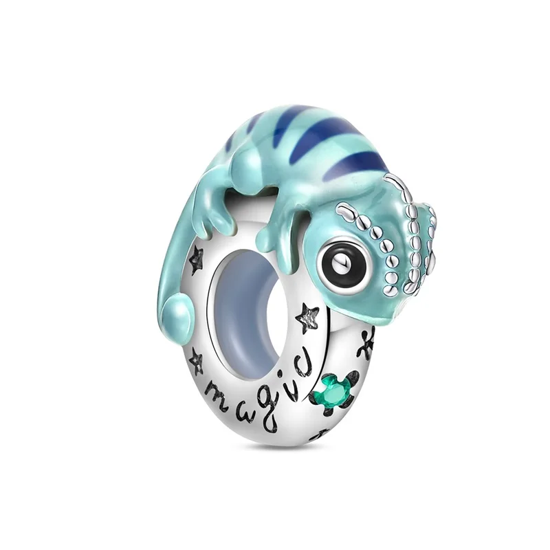 New 925 Sterling Silver Chameleon Spacer Charms Beads Fit 3m