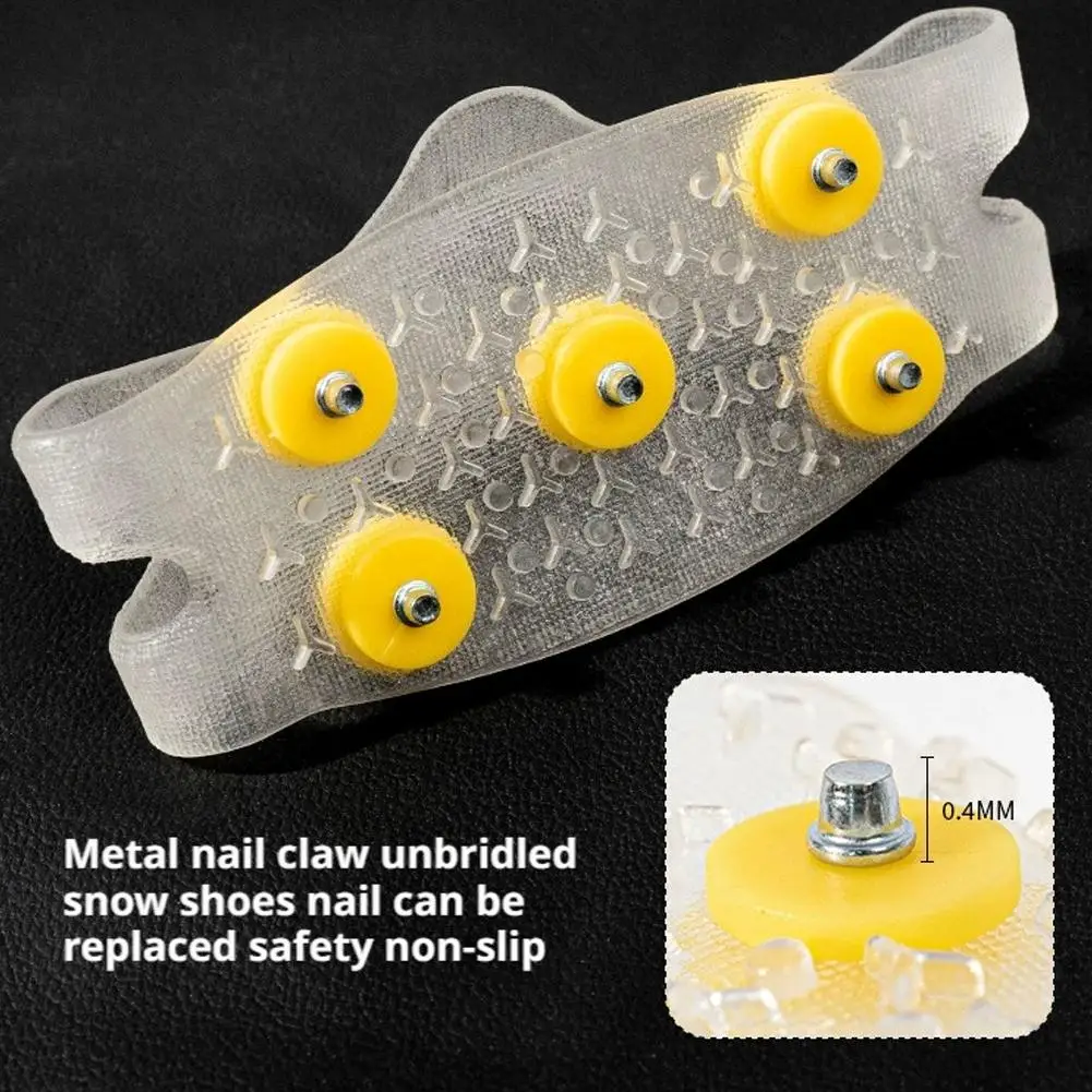 2 قطعة مخلب الثلج الجليد تسلق 5 الأسنان المضادة للانزلاق المسامير السيطرة الأشرطة المرابط غطاء أحذية رياضية للنساء الرجال الأحذية غطاء #2