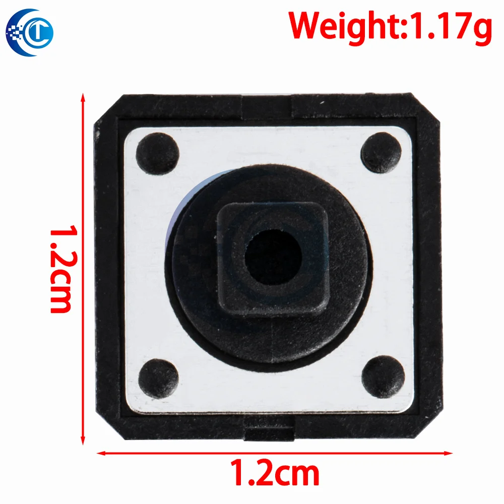 25PCS 12×12×7.3mm Tactile Push Button Switches Kit, CLT Momentary Switches with 5-Color Key Caps, DIY Keypad Panel for Arduino