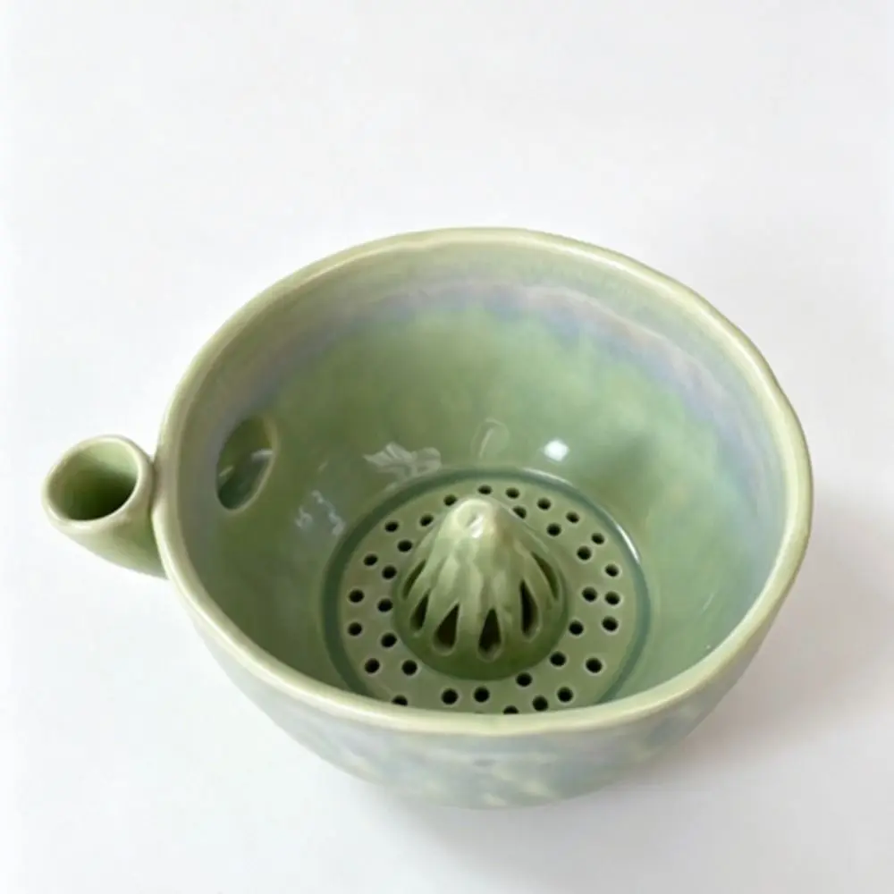 Large Capacity Ceramic Fruit Washing Bowl Central Flow Guide Integrated Drainage Hole Automatic Vortex Bowl Multi-functional