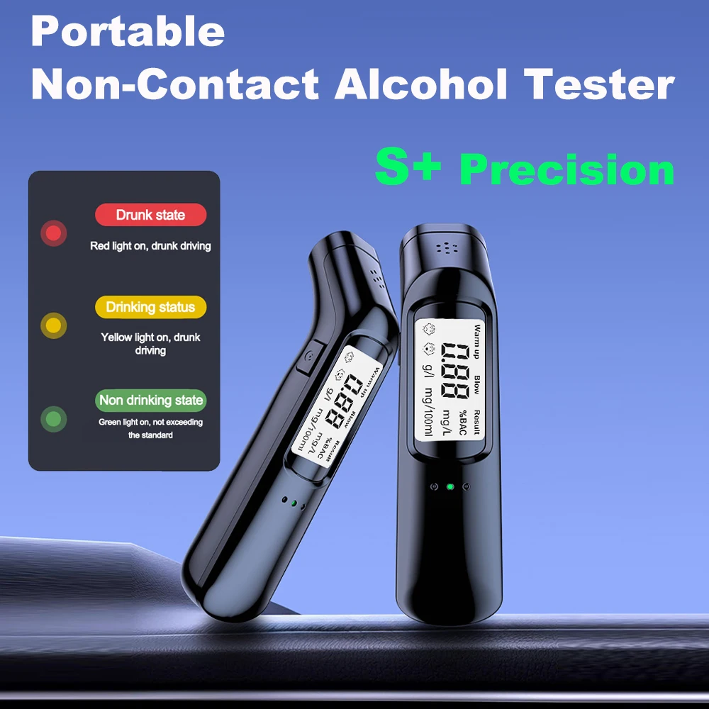 Para uso pessoal portátil testador de álcool sem contato com display digital led alcoômetro precisão bafômetro ferramenta de diagnóstico