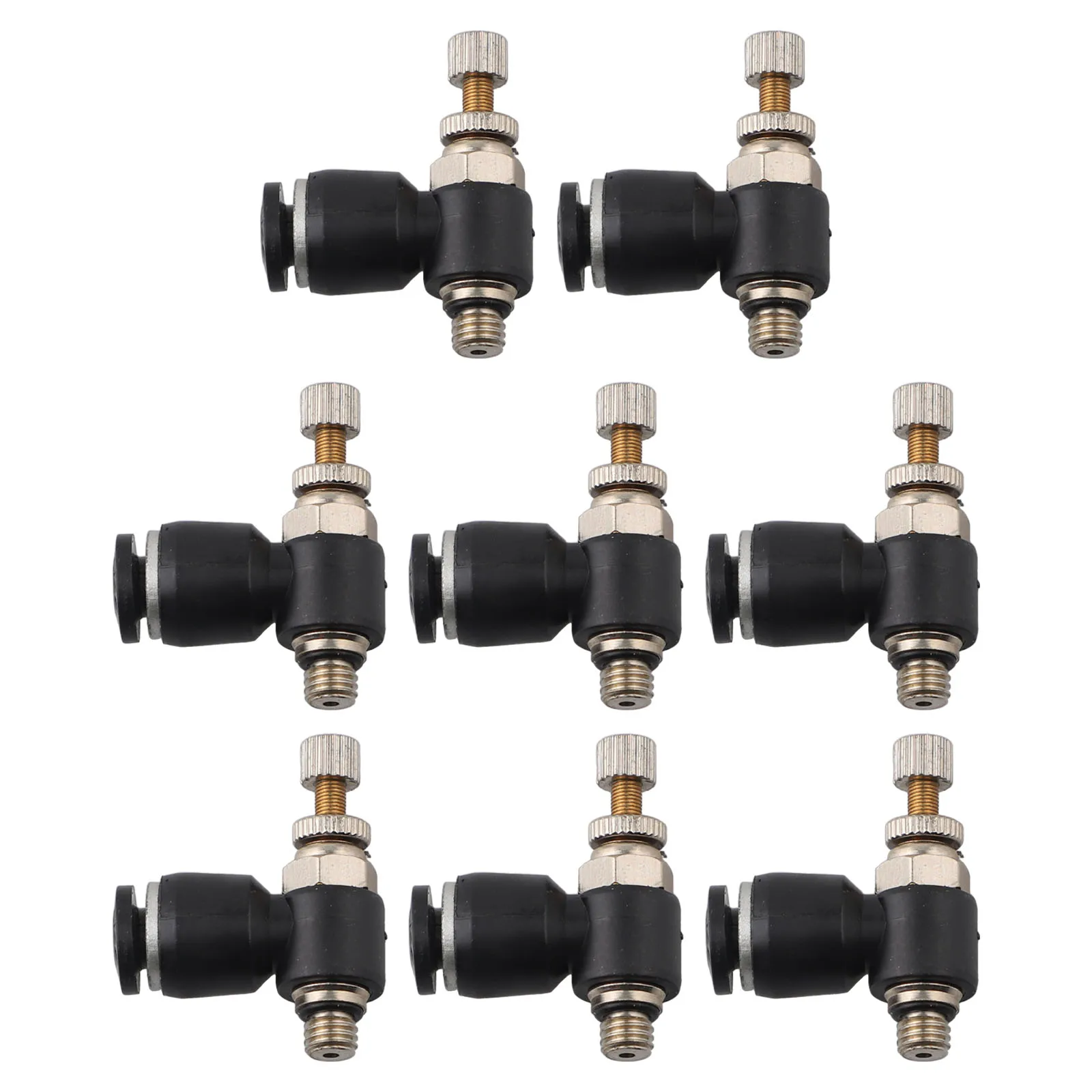 

8Pcs Air Flow Speed Control Valve Connector Tube Hose Pneumatic Push In Fitting Gardening Tools Replacement Garden Tools