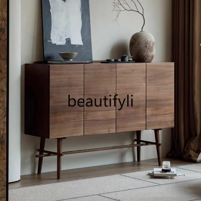 

Edge Black Walnut Storage Wine Cabinet Side Cabinet Entrance Living Room Locker