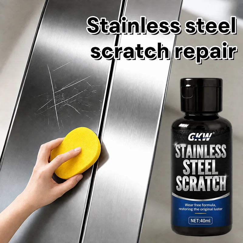 Stainless Steel Scratch Repair Paste. Gentle Non-Abrasive. For Sinks, Fridges, Faucets, Showers & Stoves. Restores Shine