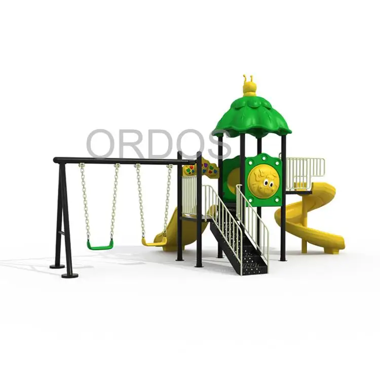 Children Top Quality Newest Fun Plastic Kids Outdoor Playground Equipment with Swing and Slide