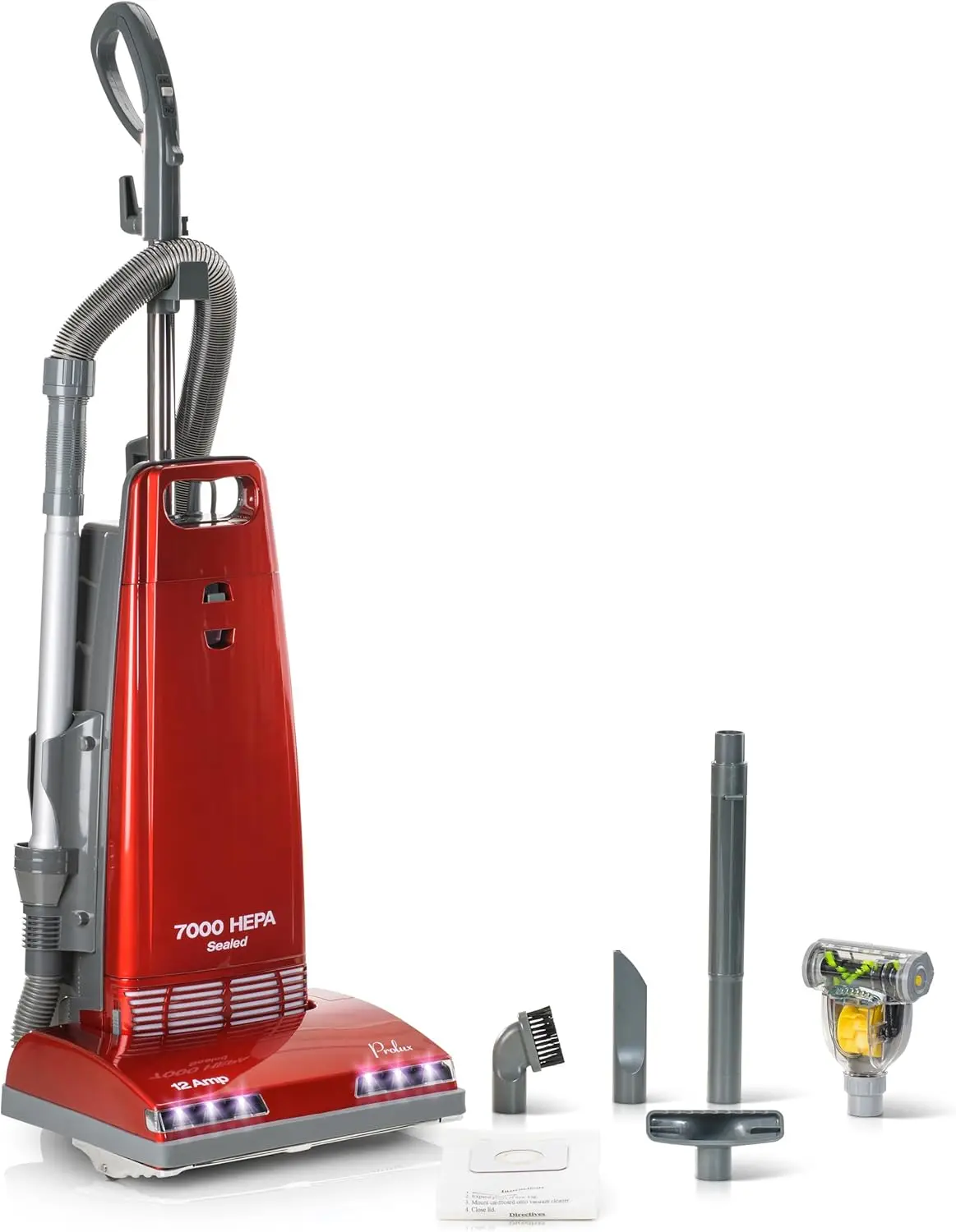 Upright Vacuum – Powerful True HEPA Filtration, Bagged Dust Chamber for Allergy Protection, Stainless Steel Brush Roll