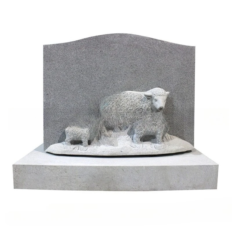 Animal plastic art engraving tombstone, natural granite European and American cemetery stone