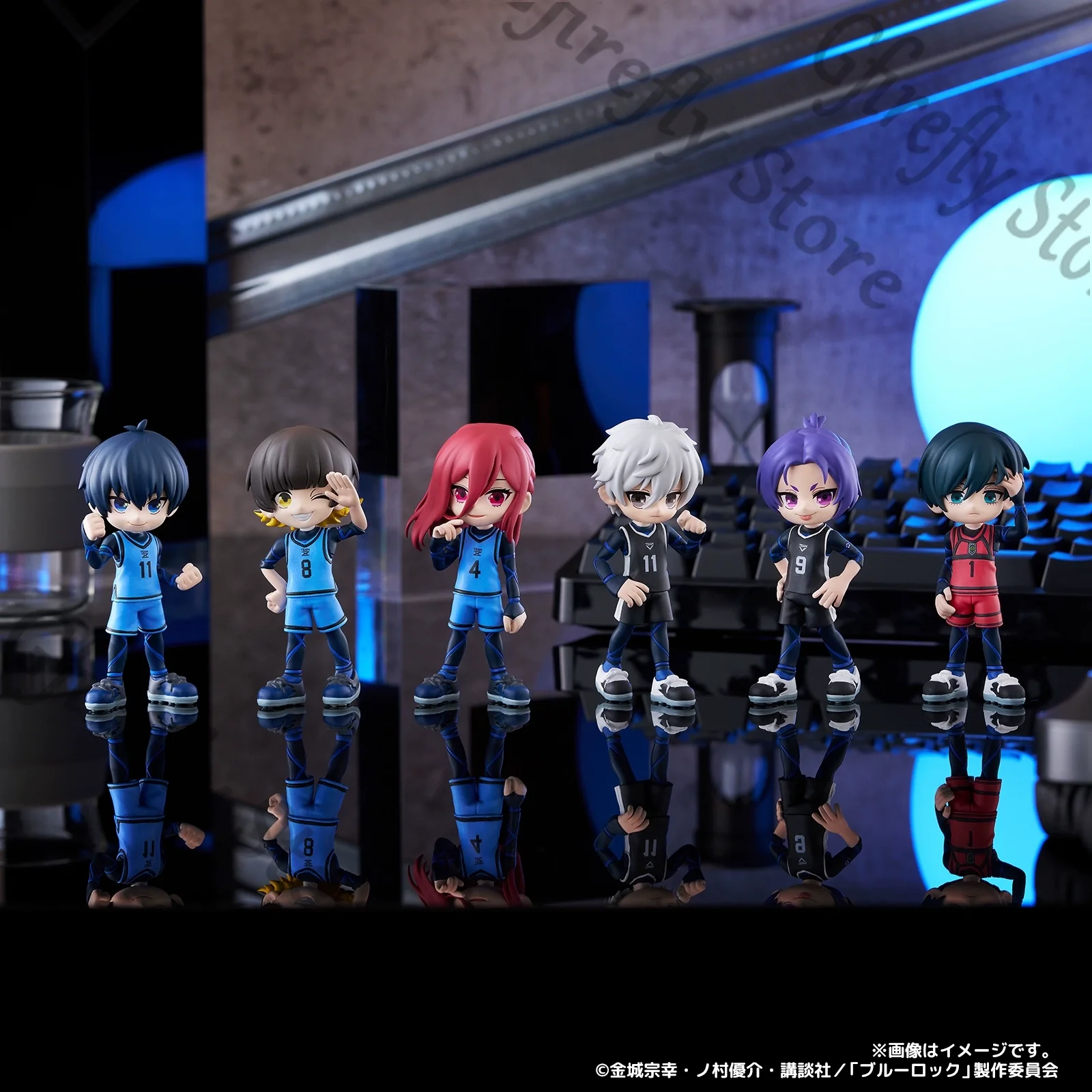 الأزرق قفل أنيمي Q-نسخة التماثيل Isagi Yoichi Chigiri Hyoma Nagi Seishiro Rin Itoshi تأثيري نموذج الحلي مجموعات المرآب #1