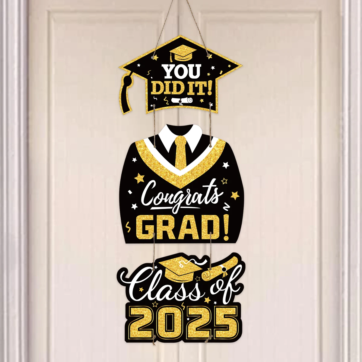 Graduations Paper Door Hanging Graduation Gown Hat Decorations Congrats Grad Party Graduation Decorations 2025 Party Supplies