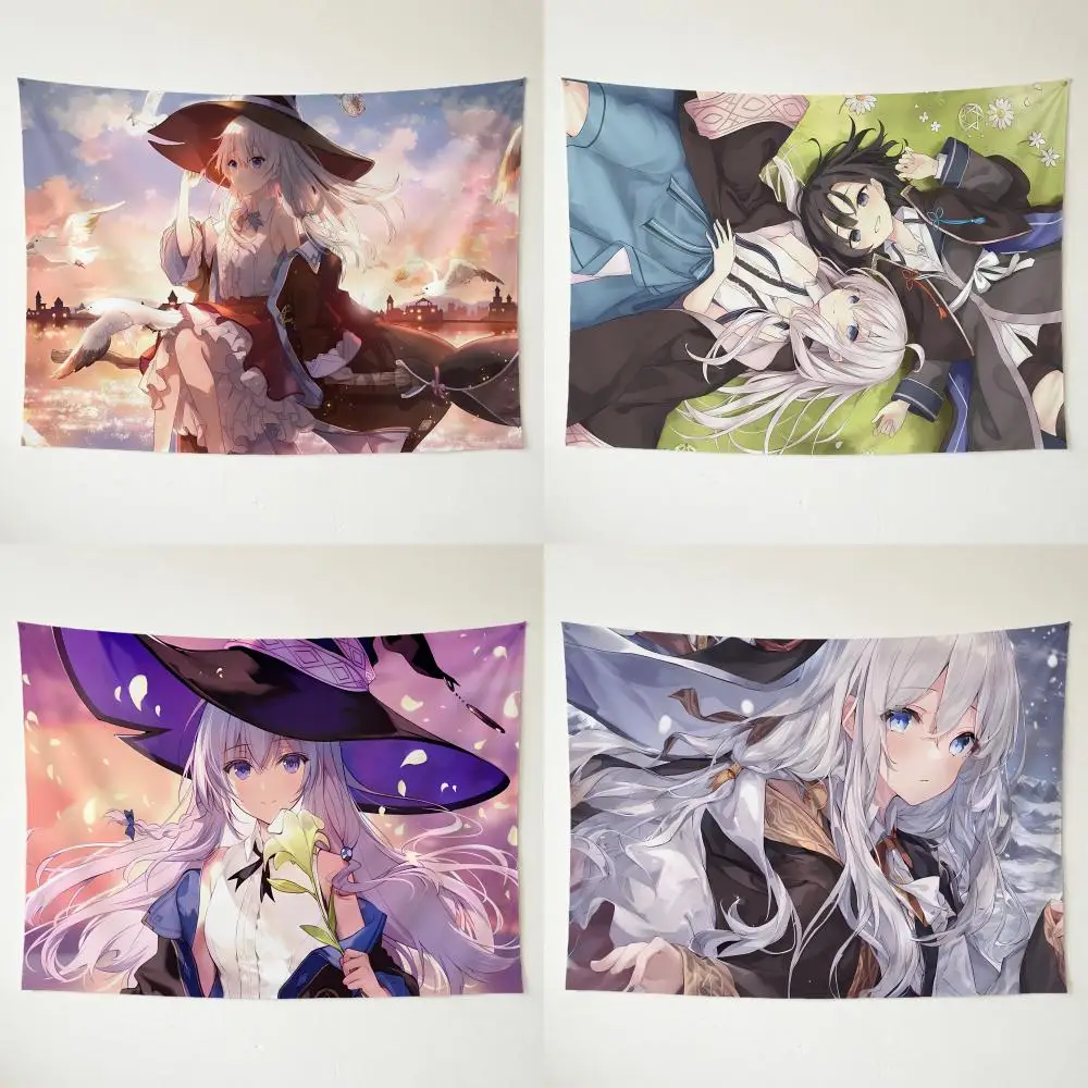 Whimsical W-Wandering Witch Journey of E-Elaina Tapestry Washable Soft Tapestry Wall Hanging Decor for Living Home Room Bedroom