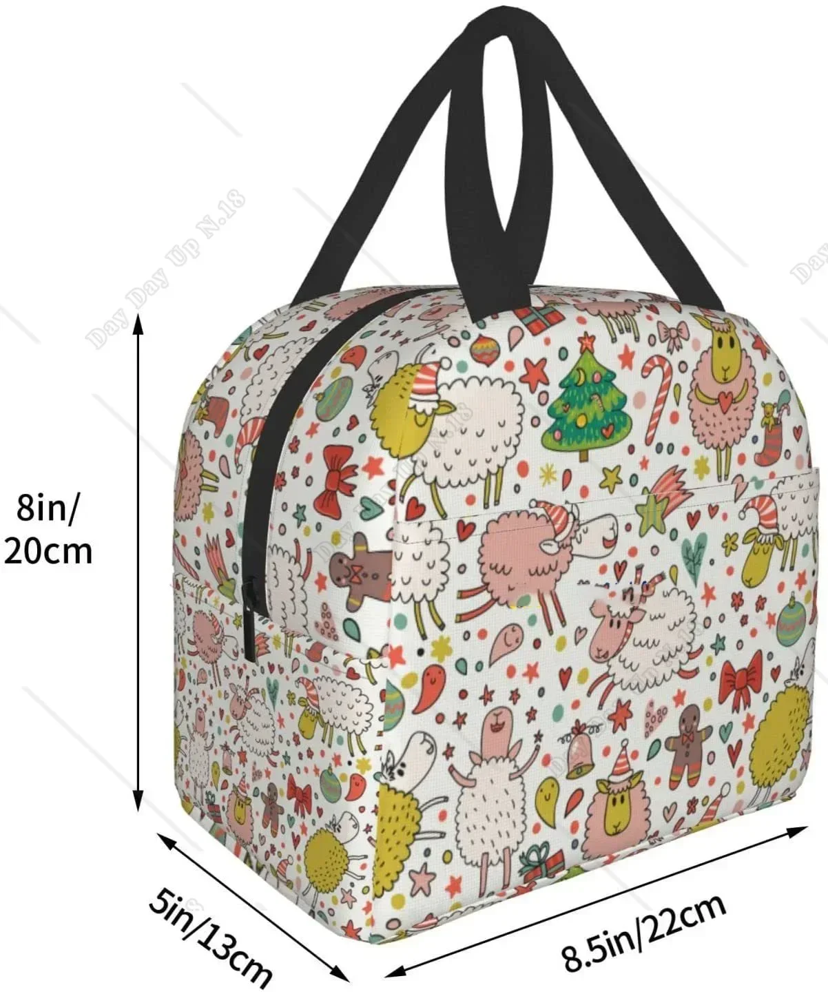 Sheep Cute Animal Lunch Bag Travel Box Work Bento Cooler Reusable Tote Picnic Boxes Insulated Container Shopping Bags