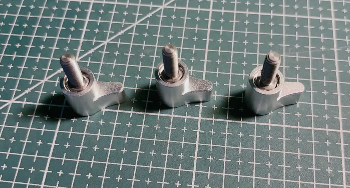 3pcs Hand-Tighten Aluminum Alloy Adjustment Knob w/Mini Handle, Locking Screw M5x14mm for Hydraulic Gimbal Quick Release Plate