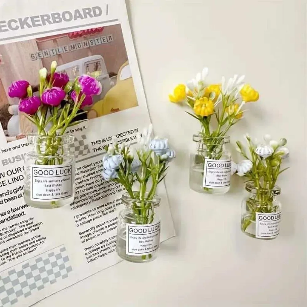 8pcs New Mini Small Vase Magnets Cute 3D Refrigerator Magnets Kitchen Decoration Fun Refrigerator Accessories Holiday Gift