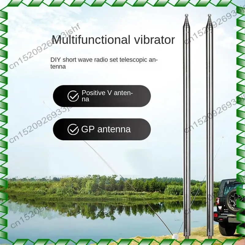 -BOFF BD7IBI 5.2M Stainless Steel Whip Antenna Pull Rod For  Radio Positive V Antenna GP Antenna DIY M10 Interface Antenna