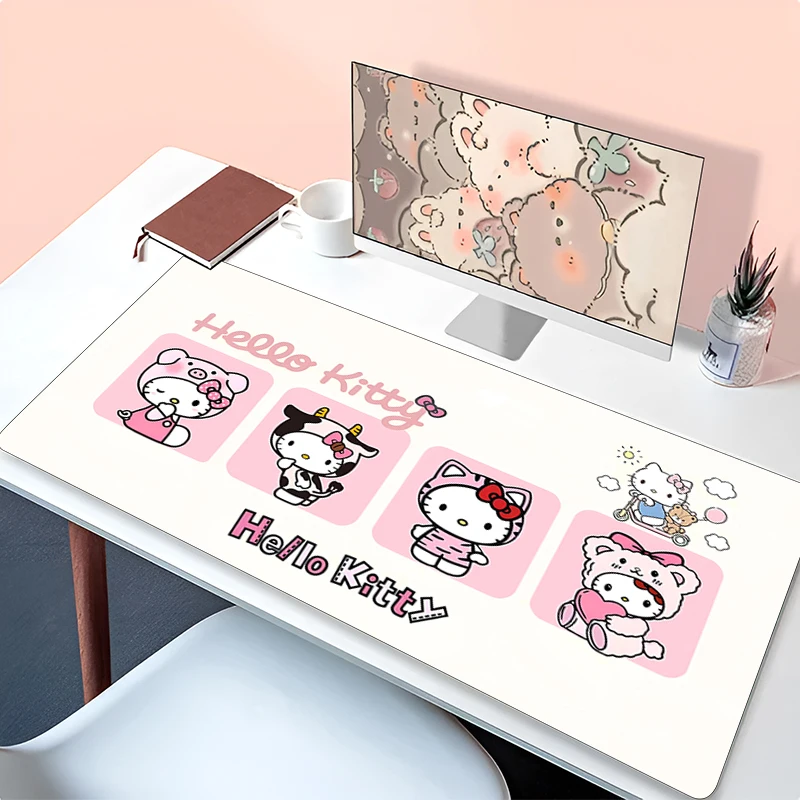 

XXL 900x400 Mouse Pad H-hello Kitty Large Rubber PC Computer Gaming Accessories Mousepad Desk Mat Locking Edge Gamer Carpet