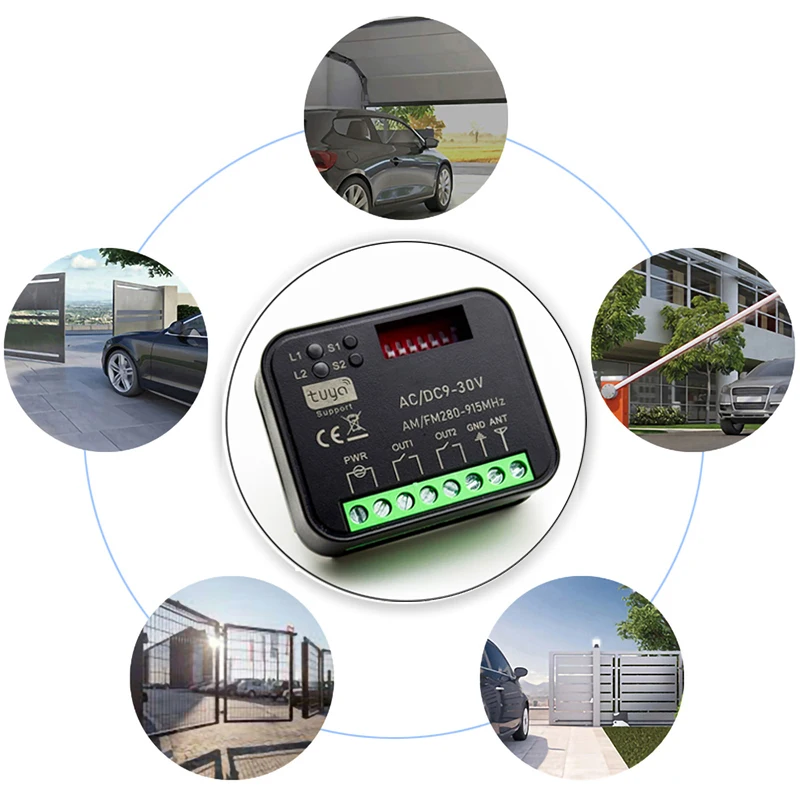 New RX MULTI 300-868MHz Tuya WIFI Smart Switch Relay Module 433MHz 868MHz Garage / Gate Remote Control Receiver Gate Controller