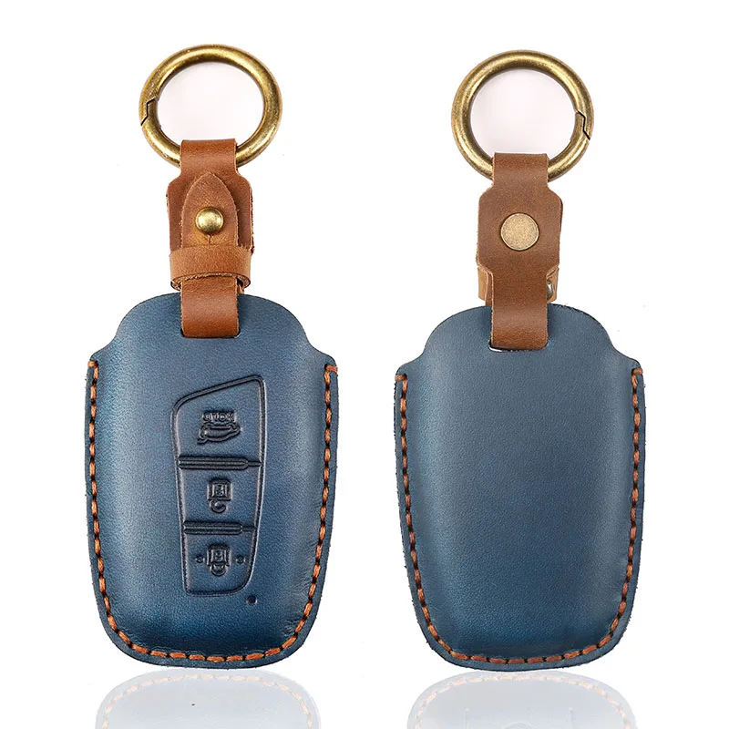 

For Hyundai Grandeur HG Sedan Genesis G80 Santa Fe 3DM Grand SantaFe 2018 IX45 EQUUS Azera Leather Remote Key Case Cover Holder