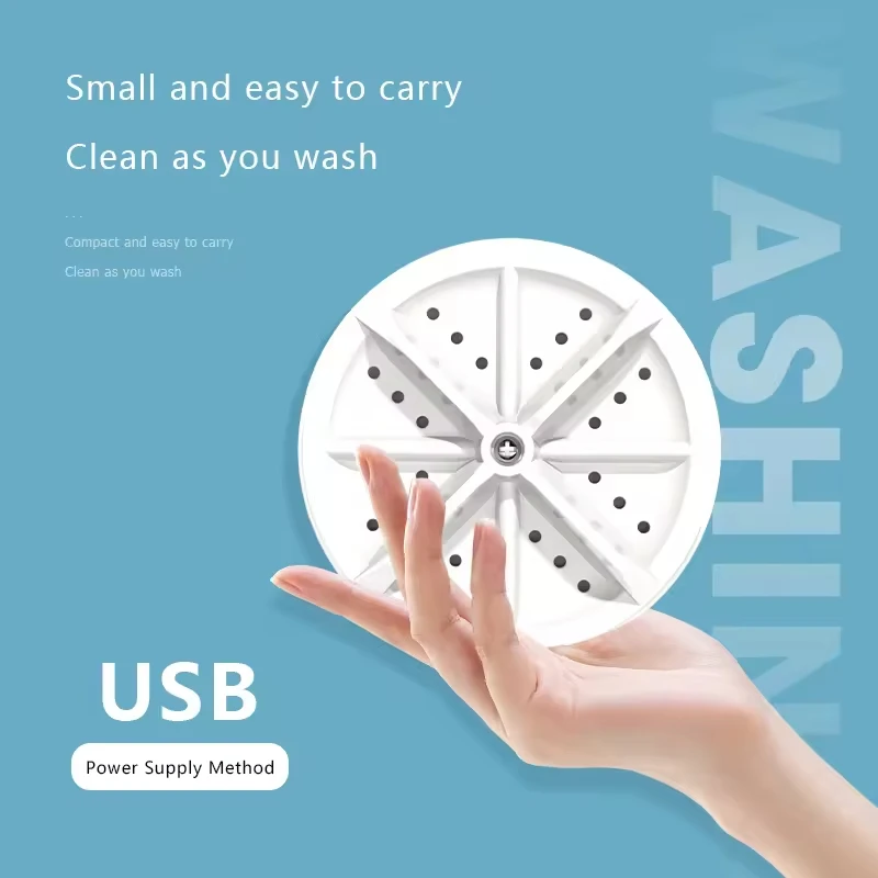 Portable Mini Washing Machine Ultrasonic Turbo Portable Washer with USB for Home Travel  Washing Machine Clean Socks and Dishes