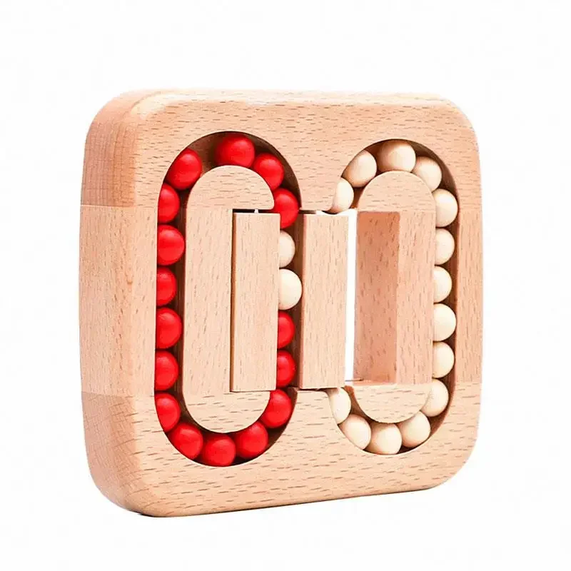 Puzzle en bois Montessori pour enfants, jouets à billes, serrure Luban, éducation précoce, cube de haricot magique roulant, Ikori