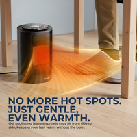 Portable Electric Space Heater, 80°Oscillating, 1200W PTC Ceramic Heater Fan for Bedroom, Office, Indoor Heating,  Desktop