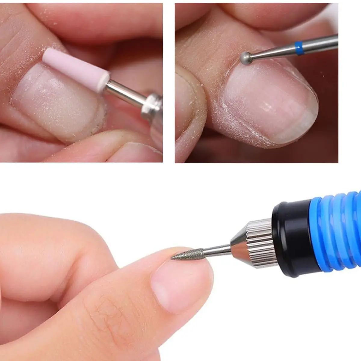 Yikoolin Nagel Boor Bits Professionele Wolfraam Boor Set Voor Acryl Gel Nagels Polijsten Verwijderen Manicure Pedicure,Type C