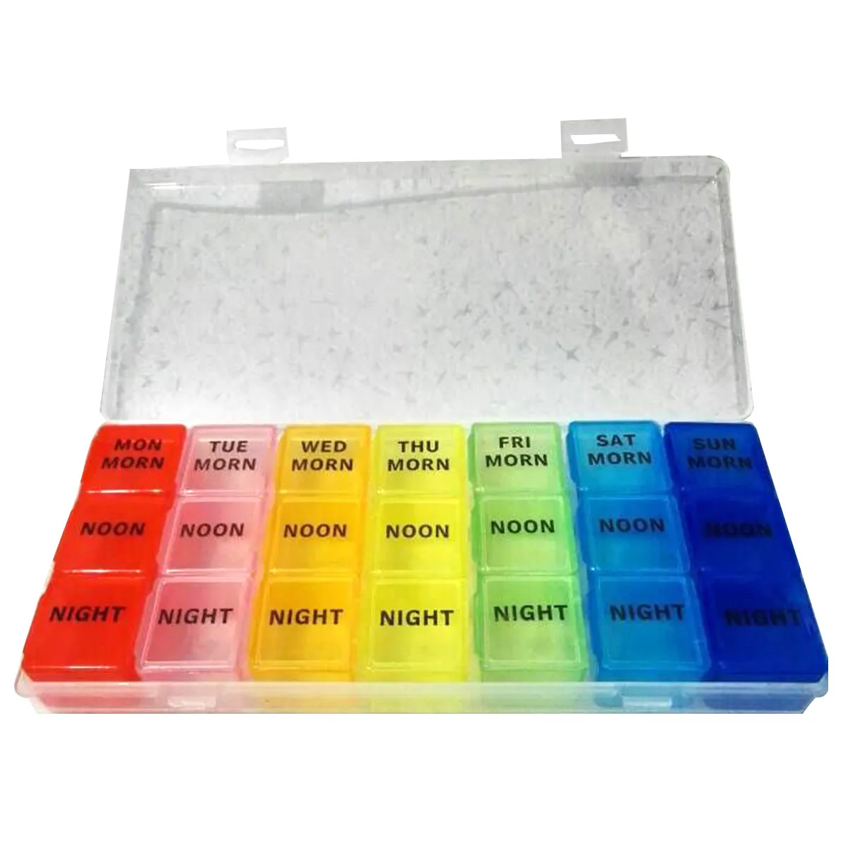 21 Compartments Medicine Organizer Weekly 7 Day Pill Box for Medications Vitamins Storage Reminder for Seniors Travel Container
