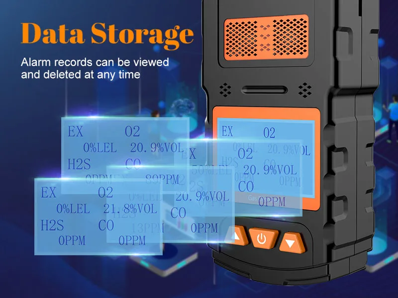 Aikesi Portable 4in1 Multi-Gas Detector Digital Biogas Analyzer Industrial Use Rechargeable Battery Combustible Leak Detector