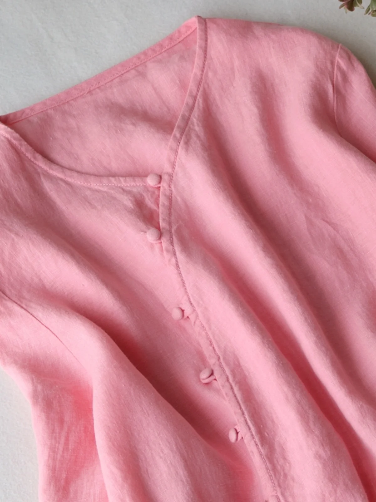 Artistic Large Size Gown with Side Buttons Zen Tea Dr New Chinese Sle Women's Cotton Linen Long Outerwear Dr