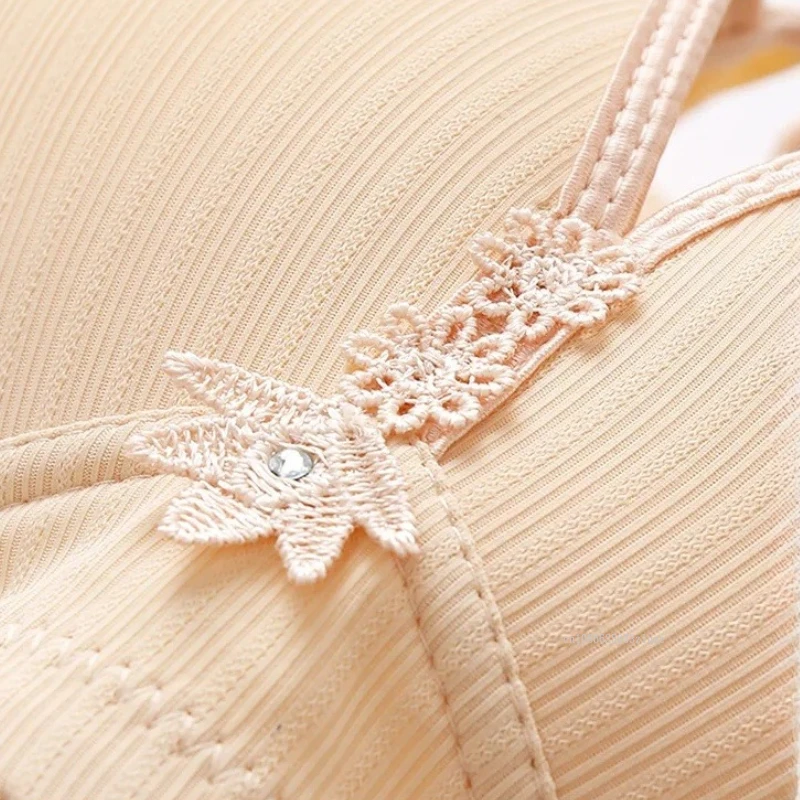 Prodyšná měkká podprsenka s tenkými košíčky ve stylu maminky pro ženy středního věku a starší ženy, pohodlná sbíraná podprsenka s opěrkou prsou - náhled 6