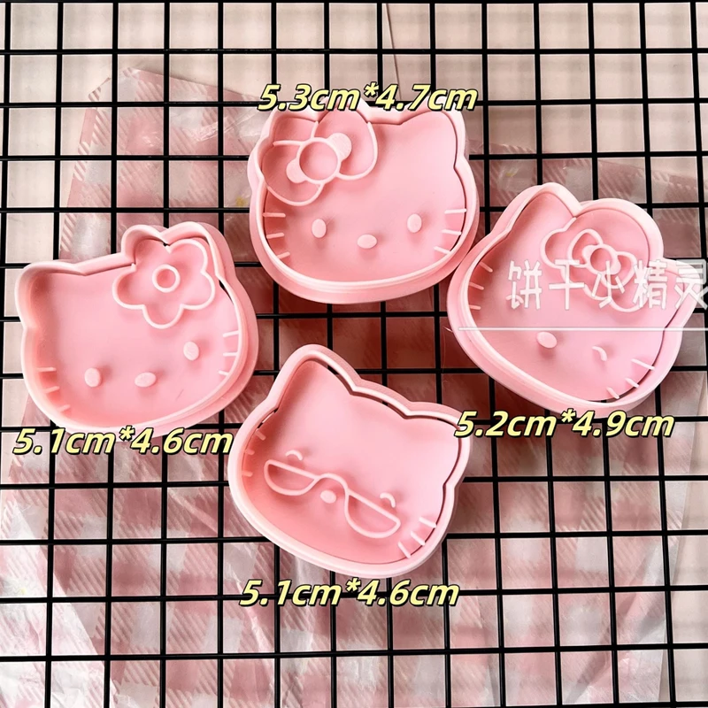 Kawaii الزهور النظارات الشمسية مرحبا كيتي الخبز العفن مجموعة الكرتون لطيف اليابانية خمر مرحبا كيتي هاواي كوكي الخبز أداة هدية